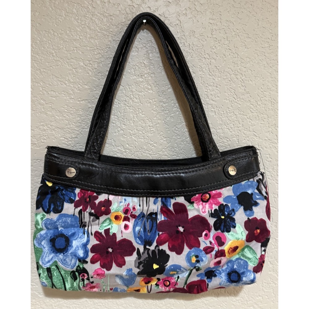 Thirty-One Skirt Purse Watercolor Garden Shoulder Bag Handbag Floral Flowers EUC